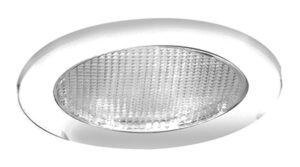 Recessed Shower Trim With Glass Lens, White, 4-In.