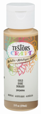 Acrylic Craft Paint, Gold Metallic, 2-oz.
