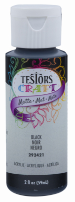 Acrylic Craft Paint, Matte Black, 2-oz.