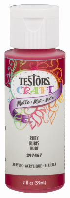 Acrylic Craft Paint, Matte Ruby, 2-oz.