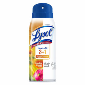 2 in 1 Disinfectant Spray, Germ Killer, Odor Eliminator, Tropical Breeze Scent, 10 oz.