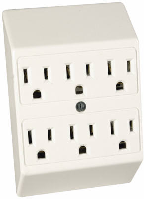Pass & Seymour 2-Pole Plug In Adapter, Ivory, 15A